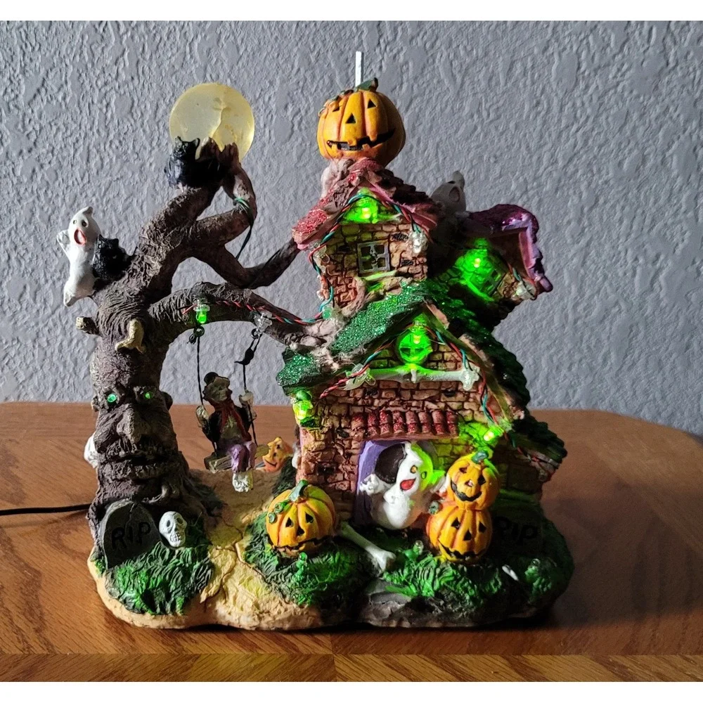Target LED Village With Flying Witch - Halloween Decoration 2009 See Description